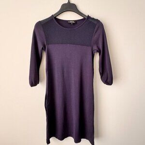 A.P.C. Rue Madame Paris Cotton ¾ Sleeve Dress Navy